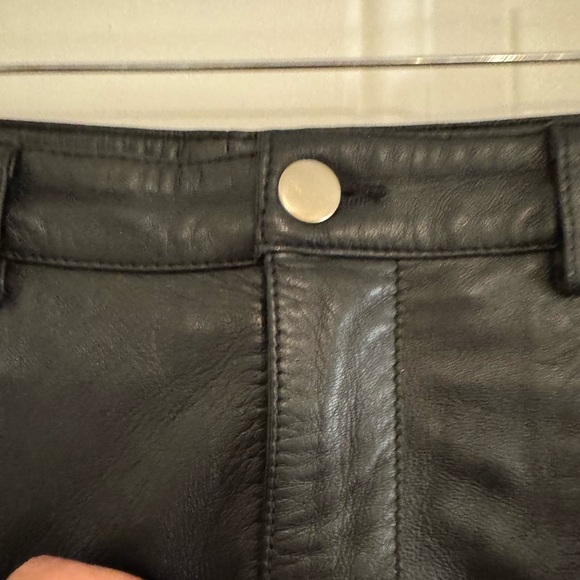 LPA Black Leather front zip Pants - Picture 6 of 8
